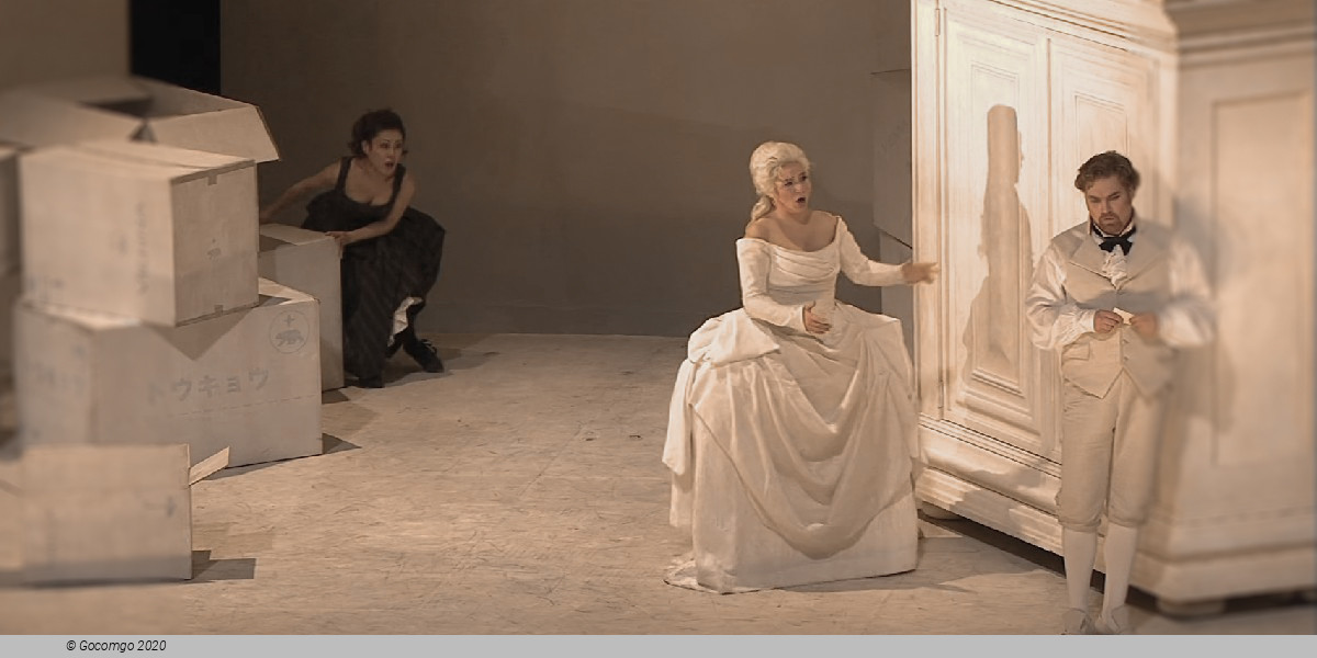 Scene 3 from the opera "Le Nozze di Figaro" on the stage of the New National Theater Tokyo